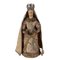 Queen Figurine in Polychrome Painted Wood and Fabric 1