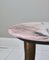 Tavolino da caffè in marmo rosa e gambe a sciabola in ottone di Angelo Mangiarotti, anni '60, Immagine 6