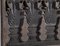 Libreria Mid-Century scultorea in legno intagliato su base in acciaio, Immagine 5