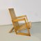 Modern Italian Light Wood Armchair with Armrests and Wooden Slats , 1980s 2