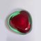 Mid-Century Modern Italian Murano Red and Green Rounded Glass Ashtray, 1970s 6