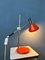 Lampe de Bureau Space Age Mid-Century en Chrome Rouge avec Bras Oscillant, 1970s 4