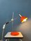 Lampe de Bureau Space Age Mid-Century en Chrome Rouge avec Bras Oscillant, 1970s 6