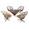 Rattan Swivel Chairs with Matching Table by Franco Albini, 1968, Set of 5 1