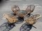 Rattan Swivel Chairs with Matching Table by Franco Albini, 1968, Set of 5, Image 7
