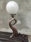 Art Deco Tischlampe aus Messing in Schwanen-Optik, 1920er 8