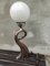 Lámpara de mesa Swan Art Déco de latón, años 20, Imagen 8