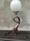 Lámpara de mesa Swan Art Déco de latón, años 20, Imagen 2