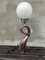 Lámpara de mesa Swan Art Déco de latón, años 20, Imagen 1