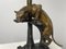 Art Deco Table Lamp with Figure of Big Cat-Puma in Bronze from Tusco, France, 1920s 7