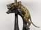 Art Deco Tischlampe mit Figur von Big Cat-Puma aus Bronze von Tusco, Frankreich, 1920er 2