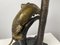 Art Deco Table Lamp with Figure of Big Cat-Puma in Bronze from Tusco, France, 1920s 9