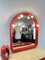 Vintage Mirror and Red Plastic Bath Accessories, Italy, 1970s, Set of 9 6