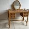 Cane and Bamboo Dressing Table with Oval Mirror 3