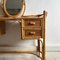 Cane and Bamboo Dressing Table with Oval Mirror 2