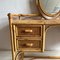 Cane and Bamboo Dressing Table with Oval Mirror 4