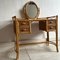 Cane and Bamboo Dressing Table with Oval Mirror 7