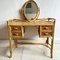 Cane and Bamboo Dressing Table with Oval Mirror 1