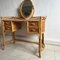 Cane and Bamboo Dressing Table with Oval Mirror 9