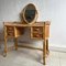 Cane and Bamboo Dressing Table with Oval Mirror 12