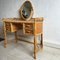 Cane and Bamboo Dressing Table with Oval Mirror 6