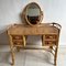 Cane and Bamboo Dressing Table with Oval Mirror 8