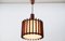 Mid-Century Modern Scandinavian Ceiling Lamps in Teak Wood and Copper, 1960s, Set of 2, Image 10