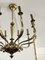 Large Italian 10-Light Chandelier in Brass, 1950s 3