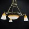 Art Deco Orange and White Pendant Light attributed to Schneider, 1930s, Image 3