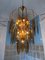 Lámpara de araña Mid-Century moderna grande de cristal de Murano atribuida a Vistosi, años 70, Imagen 12