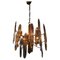 Large Mid-Century Italian Brass and Crystal Chandelier attributed to Gaetano Sciolari, 1970s 1