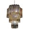 Large Italian Murano Chandelier in Amber and Clear Glass from Mazzega, 1970s 1
