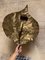Large Rhubarb Leaf Brass Wall Light attributed to Tommaso Barbi, 1970s, Image 6