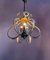 Lámpara de araña de cristal de latón dorado atribuida a Palwa, años 60, Imagen 8