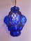 Mid-Century Seguso Murano Cobalt Blue Blown Detailed Lantern Light, 1950s, Image 4