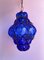 Mid-Century Seguso Murano Cobalt Blue Blown Detailed Lantern Light, 1950s, Image 2