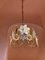 Lámpara de araña italiana de latón con flores y cristales de cristal de Murano, años 70, Imagen 4