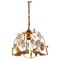 Italian Brass Chandelier with Murano Glass Flowers and Crystals, 1970s, Image 1