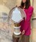 Lampe de Bureau Mid-Century en Porcelaine et Verre, Italie, 1980s 4