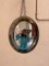 Italienischer Silberner Ovaler Spiegel von Cristal Arte, 1960 2