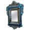 Specchio veneziano vintage di Murano con fiori e dettagli in vetro blu, anni '20, Immagine 1