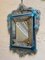 Vintage Venetian Mirror in Murano with Blue Glass Details and Flowers, 1920s 6
