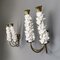 Mid-Century Italian Ceramic Flower and Brass Arms Wall Lights by Luigi Zortea, 1950s, Set of 3, Image 2