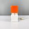 Italian Space Age Table Lamp in Orange and Opaline Glass with White Metal, 1970s 4