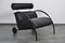 Fauteuil et Tabouret Zyklus en Cuir Noir par Peter Maly pour Cor, 1980s, Set de 2 13