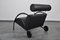 Black Leather Zyklus Armchair & Stool by Peter Maly for Cor, 1980s, Set of 2 14