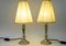 Art Deco Nickel-Plated Table Lamps with Fabric Shades, Vienna, 1920s, Set of 2 3