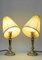 Vernickelte Art Deco Tischlampen mit Stoffschirmen, Wien, 1920er, 2er Set 5