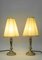 Vernickelte Art Deco Tischlampen mit Stoffschirmen, Wien, 1920er, 2er Set 2