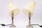 Art Deco Nickel-Plated Table Lamps with Fabric Shades, Vienna, 1920s, Set of 2, Image 4